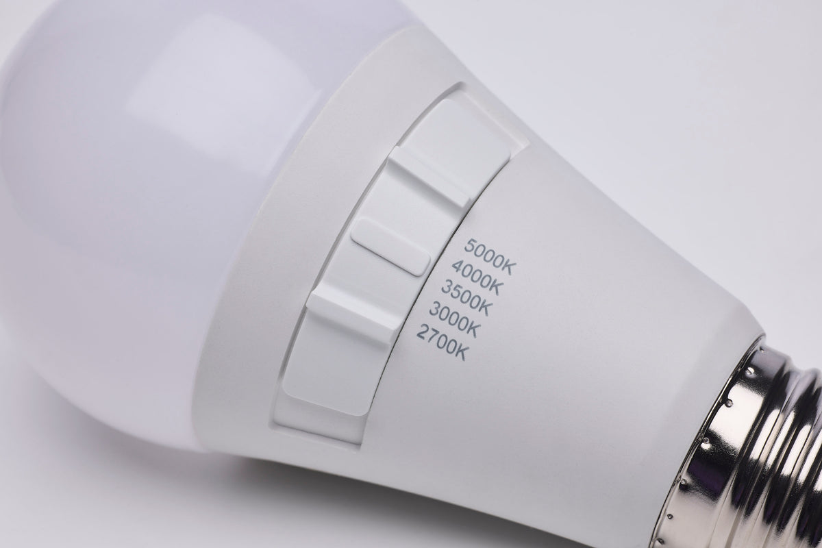 12 Watt A19 LED - 27K/3K/35K/4K/5K CCT Selectable - Medium Base - Frost Finish - 120 Volt - 4-Pack