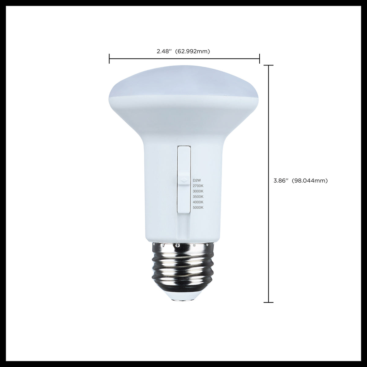 5.8 Watt R20 LED - 27K/30K/35K/40K/50K CCT Selectable - Dim to Warm - White Finish - 120 Volt