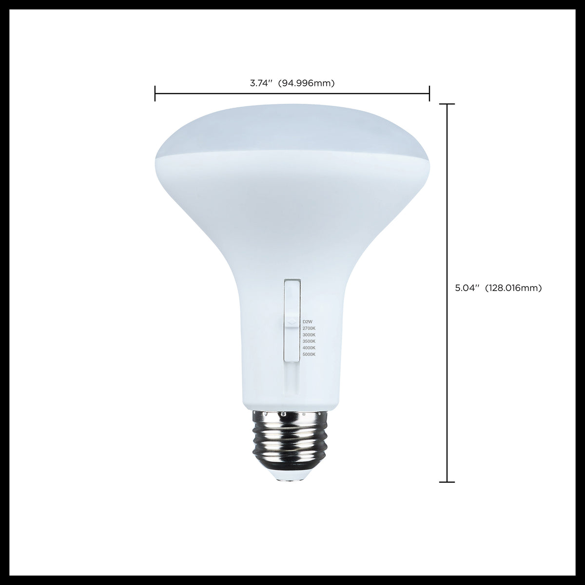 7 Watt BR30 LED - 27K/30K/35K/40K/50K CCT Selectable - Dim to Warm - White Finish - 120 Volt