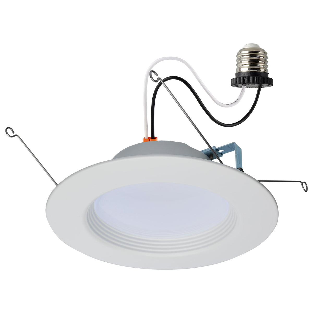 9 Watt LED Downlight Retrofit - 5-6 Inches - Selectable - Round - White Finish - 120 Volt for hallways and ceiling fixtures