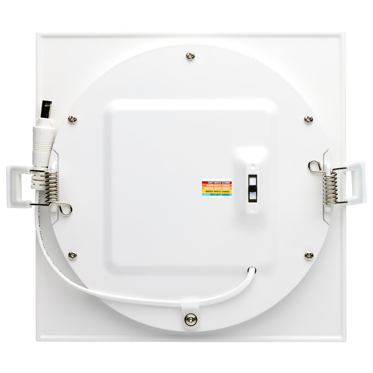 12 Watt LED Direct Wire Downlight - Edge-lit - 6-Inch - CCT Selectable - Square - Remote Driver