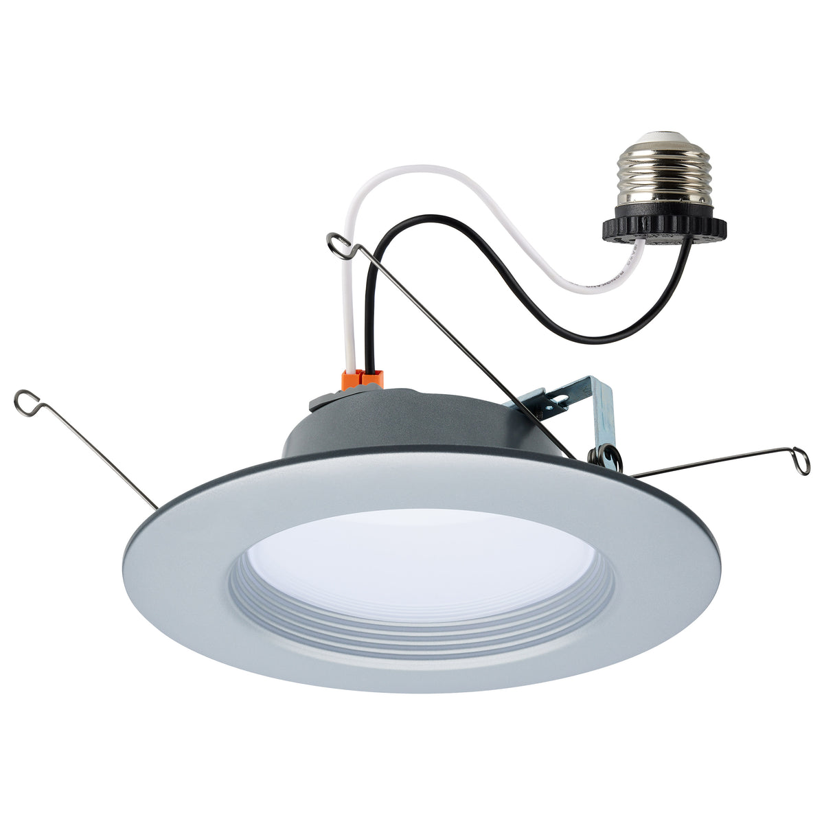 9 Watt - LED Downlight Retrofit - 5-6 Inch - Selectable - 120 Volts - Brushed Nickel Finish bulb or fixture view