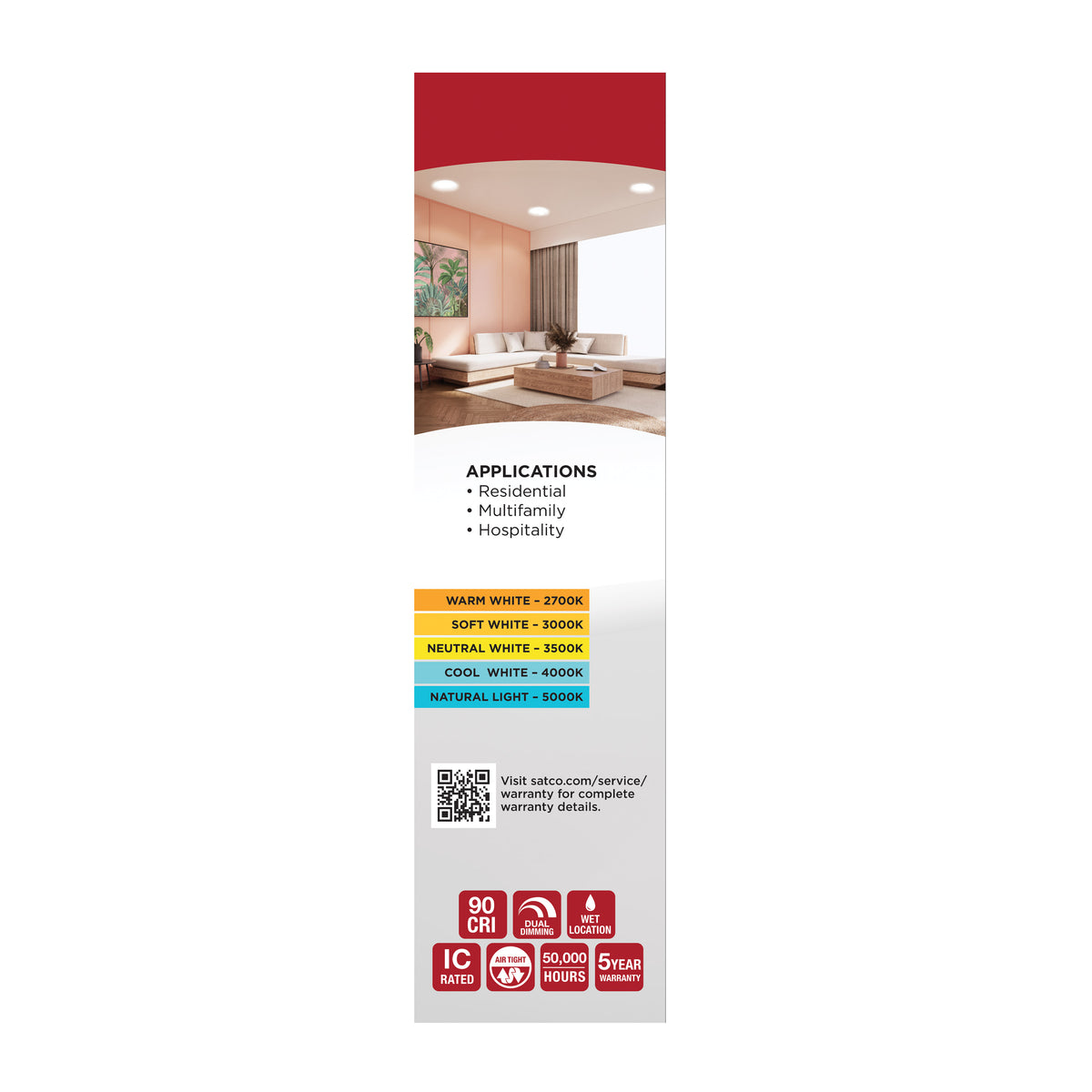 30 Watt - 10 Inch LED Direct Wire Downlight - Remote Driver - CCT Selectable - Dual Dimming - Flat Face - Round - White Finish
