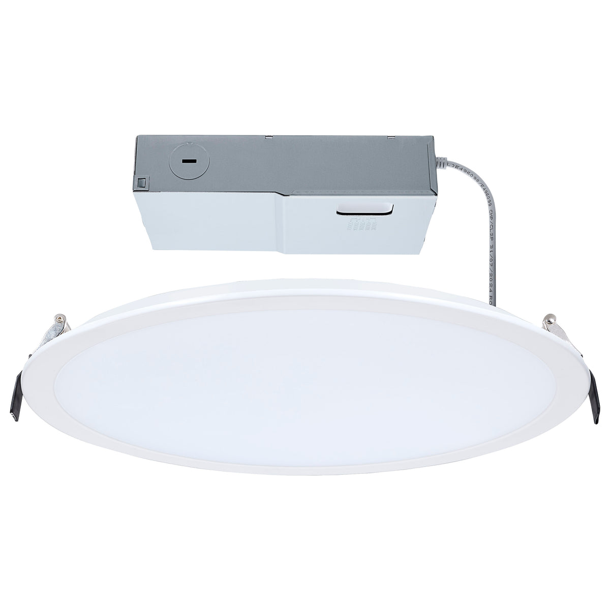 38 Watt - 12 Inch LED Direct Wire Downlight - Remote Driver - Selectable - Dual Dimming - Flat Face - Round - White Finish