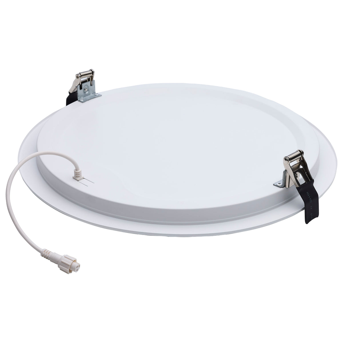 38 Watt - 12 Inch LED Direct Wire Downlight - Remote Driver - CCT Selectable - Dual Dimming - Flat Face - Round - White Finish