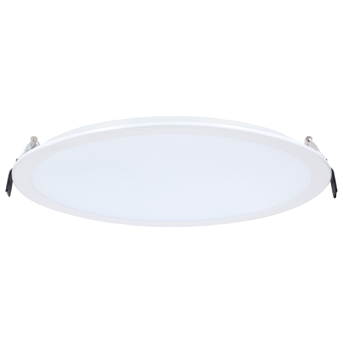 38 Watt - 12 Inch LED Direct Wire Downlight - Remote Driver - CCT Selectable - Dual Dimming - Flat Face - Round - White Finish