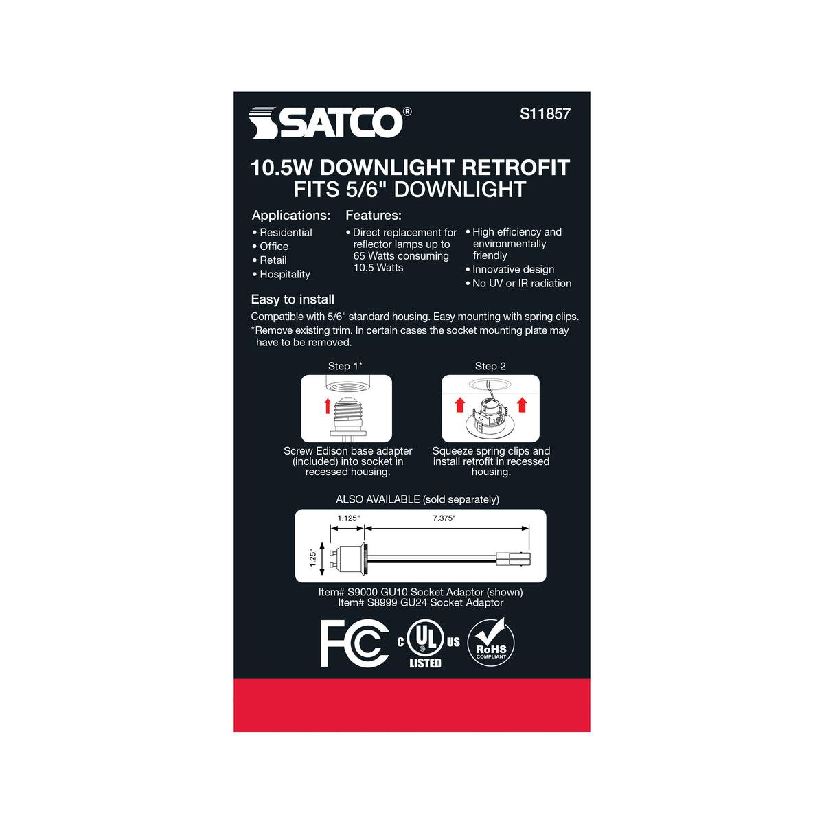 10.5 Watt - LED Retrofit Downlight - GimbaLED - 120 Volt - CCT Selectable - Black Finish