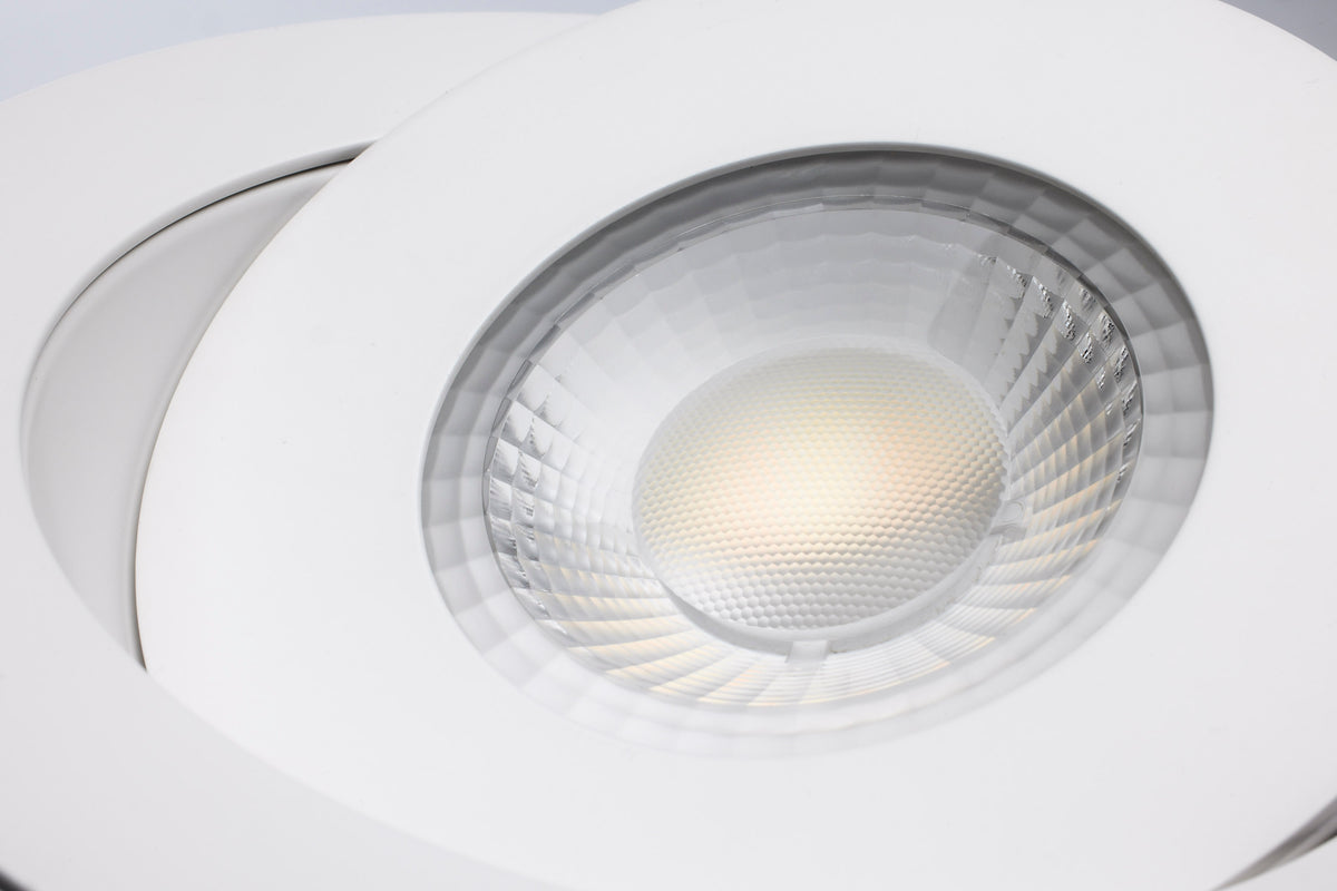15 Watt - CCT Selectable - LED Direct Wire Downlight - GimbaLED - 6 Inch Round - Remote Driver - White