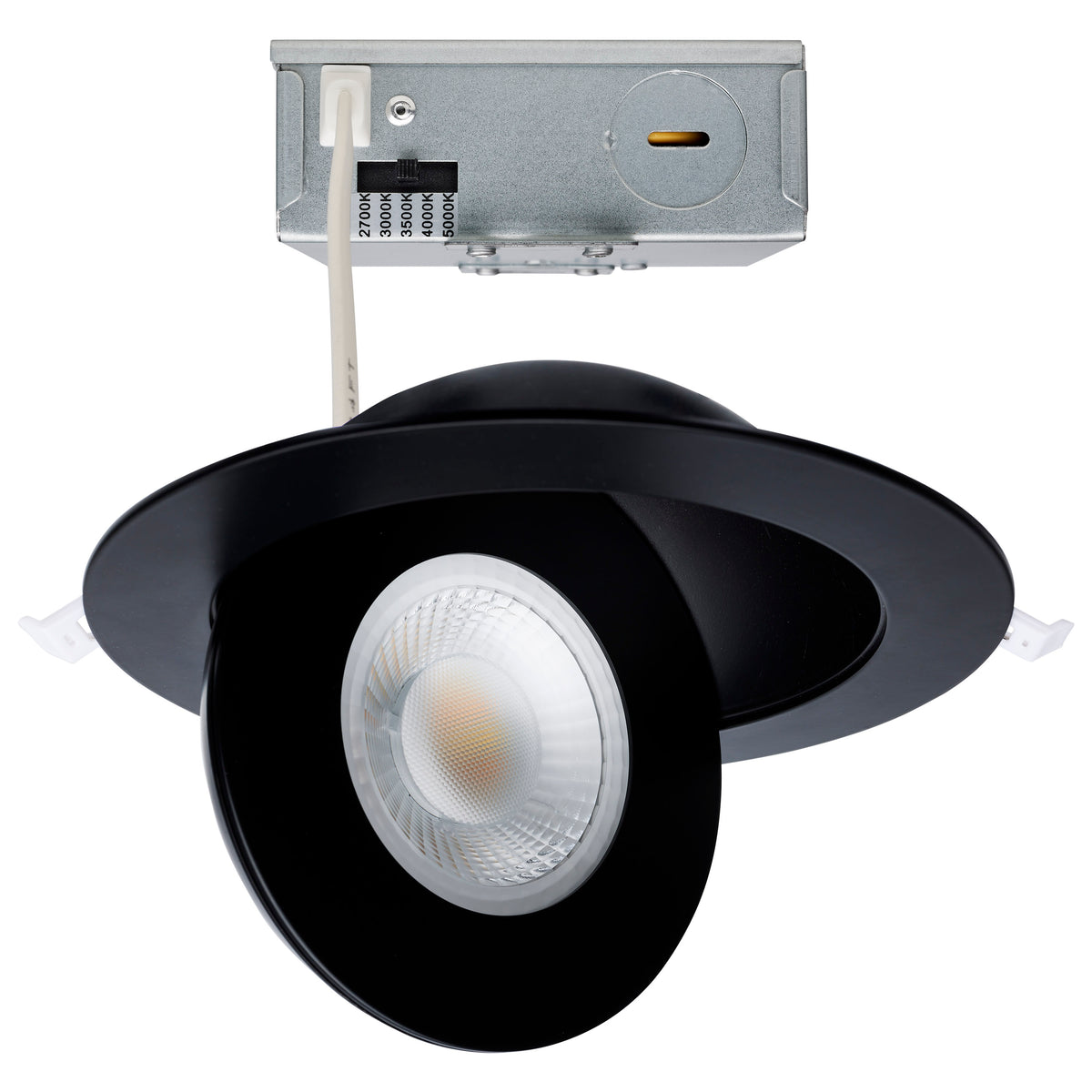 15 Watt - Selectable - LED Direct Wire Downlight - GimbaLED - 6 Inch Round - Remote Driver - Black for hallways and ceiling