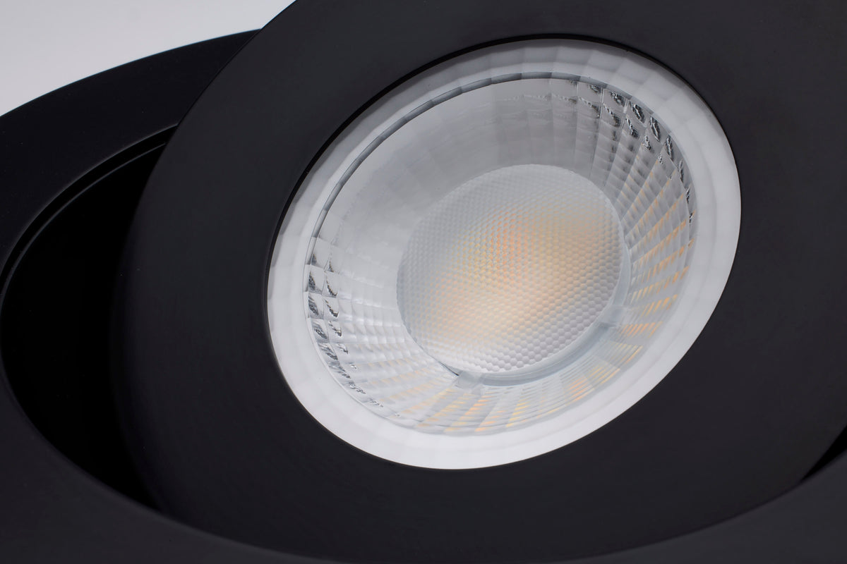 15 Watt - CCT Selectable - LED Direct Wire Downlight - GimbaLED - 6 Inch Round - Remote Driver - Black