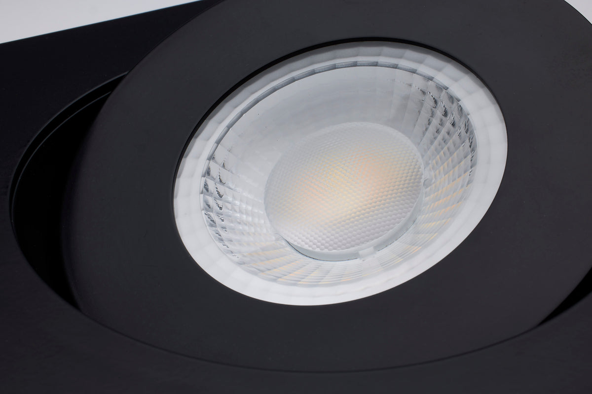 15 Watt - CCT Selectable - LED Direct Wire Downlight - GimbaLED - 6 Inch Square - Remote Driver - Black