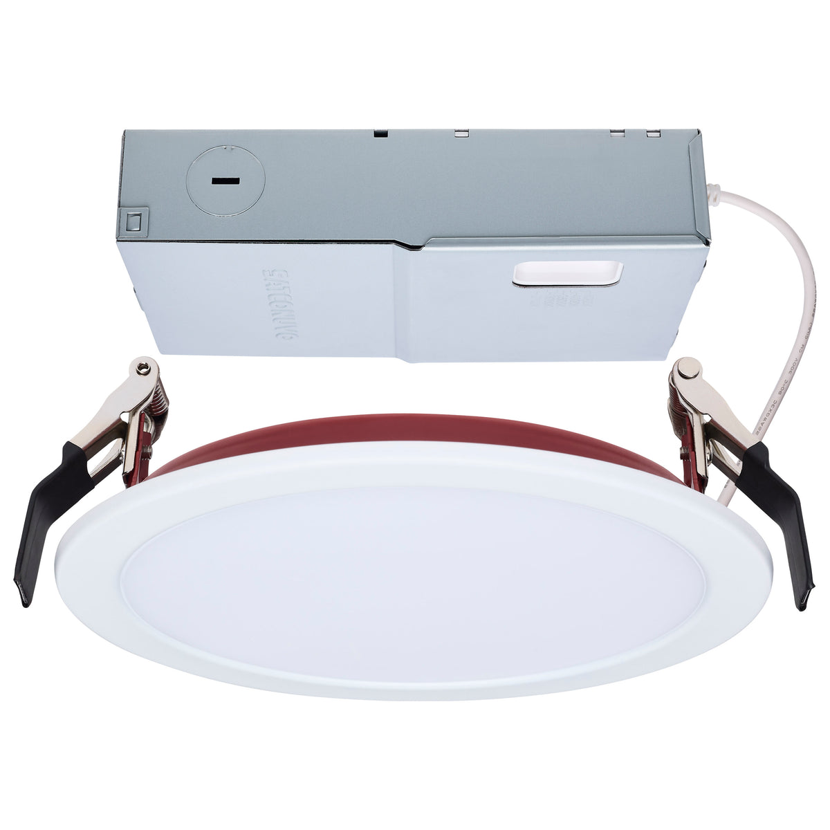 13 Watt LED - Fire Rated 6 Inch - Direct Wire Slim Fit Flat Face Downlight - Round Shape - White Finish - Selectable