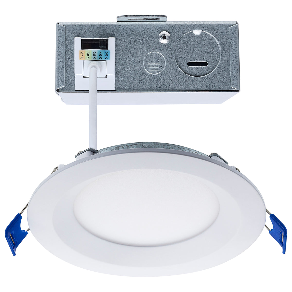 10 Watt LED Direct Wire Downlight - Slimfit - Smooth Baffle - 4 Inch - Selectable - Round - Remote Driver - White Finish