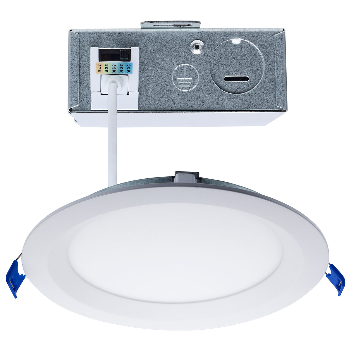 13 Watt LED Direct Wire Downlight - Slimfit - Smooth Baffle - 6 Inch - Selectable - Round - Remote Driver - White Finish