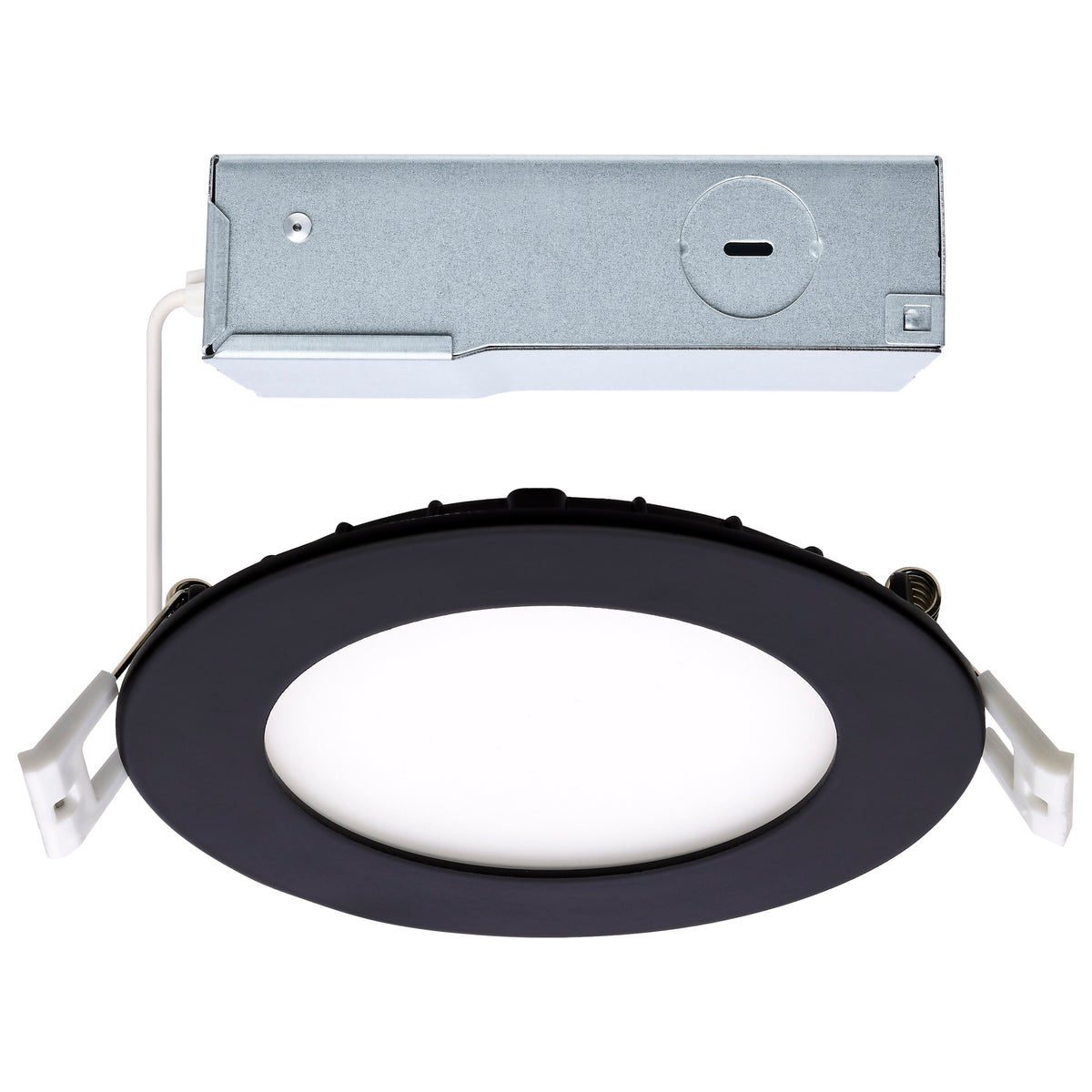 10 Watt LED Direct Wire Downlight - 4-Inch - Selectable - Round - Remote Driver - Black Finish