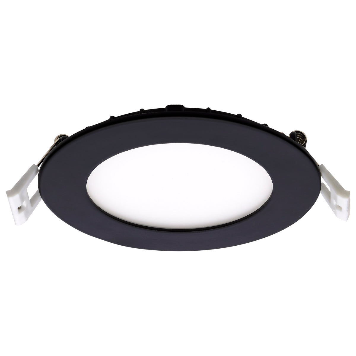10 Watt LED Direct Wire Downlight - 4-Inch - CCT Selectable - Round - Remote Driver - Black Finish