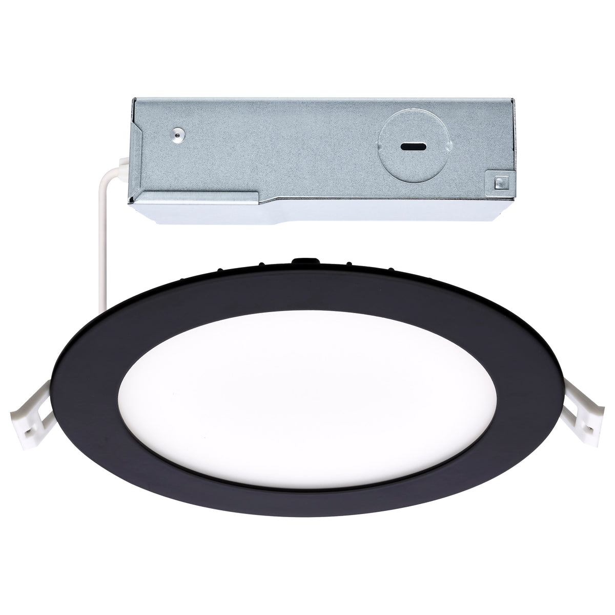 12 Watt LED Direct Wire Downlight - 6-Inch - Selectable - Round - Remote Driver - Black Finish for hallways and ceiling