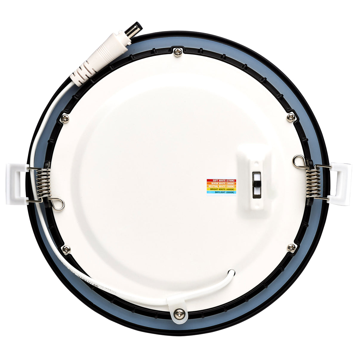 12 Watt LED Direct Wire Downlight - 6-Inch - CCT Selectable - Round - Remote Driver - Black Finish