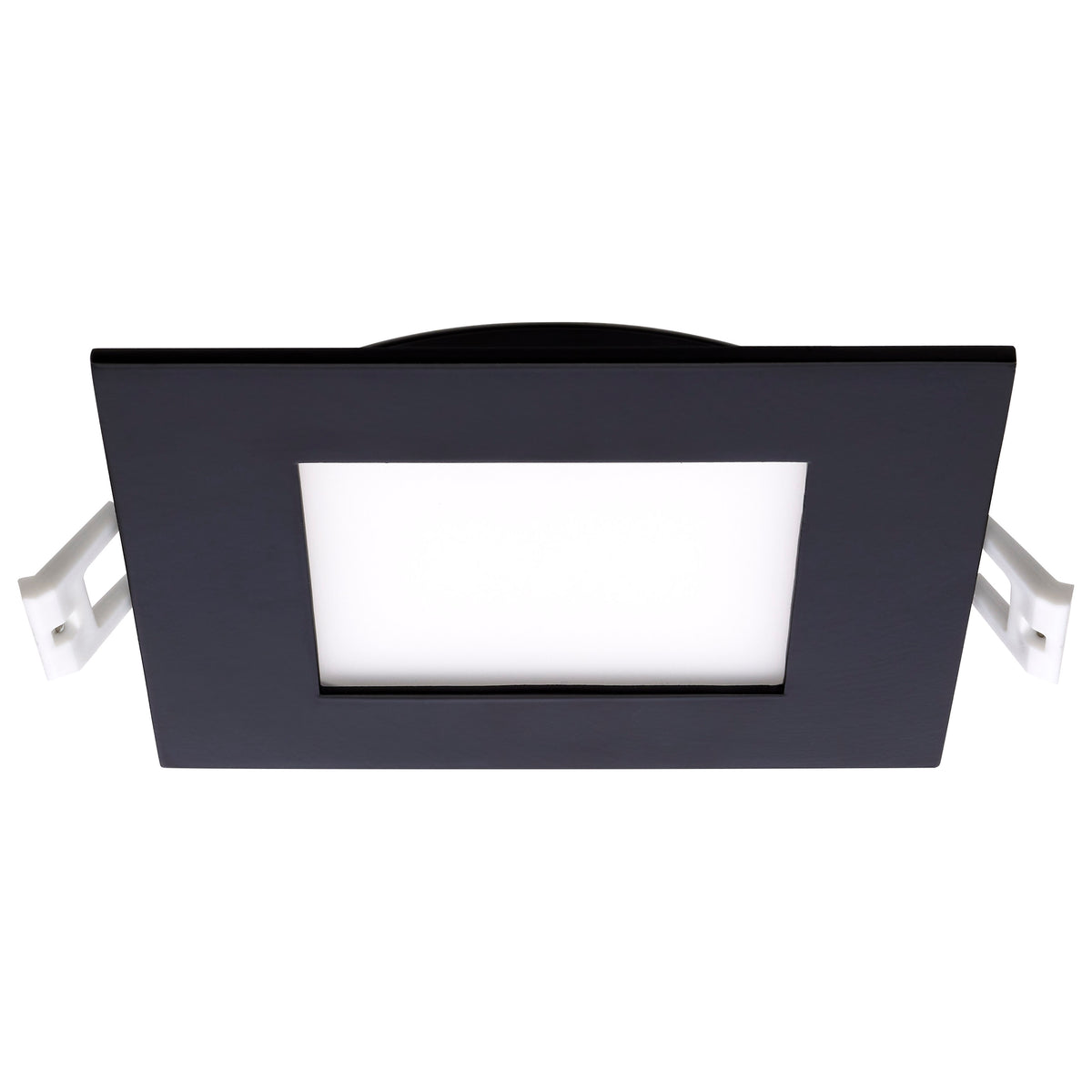 10 Watt LED Direct Wire Downlight - 4-Inch - CCT Selectable - Square - Remote Driver - Black Finish