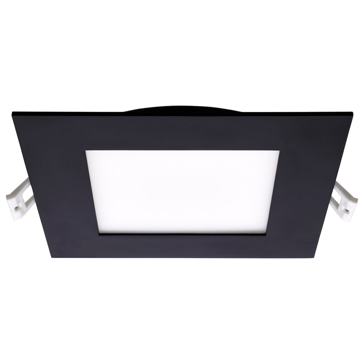 12 Watt LED Direct Wire Downlight - 6-Inch - CCT Selectable - Square - Remote Driver - Black Finish