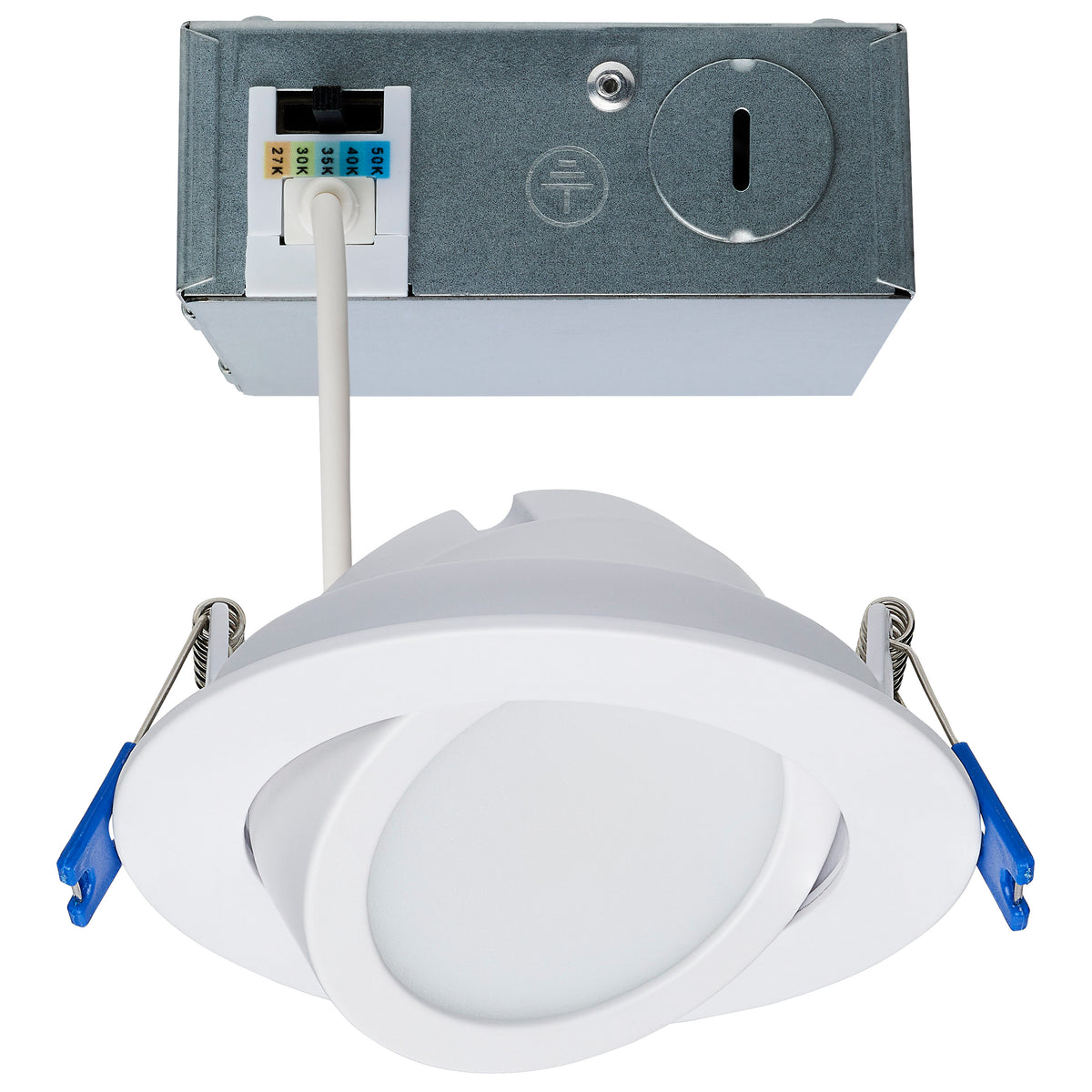 11 Watt - 4" - Directional Low-Profile Downlight - Selectable - 120 Volt - White Finish