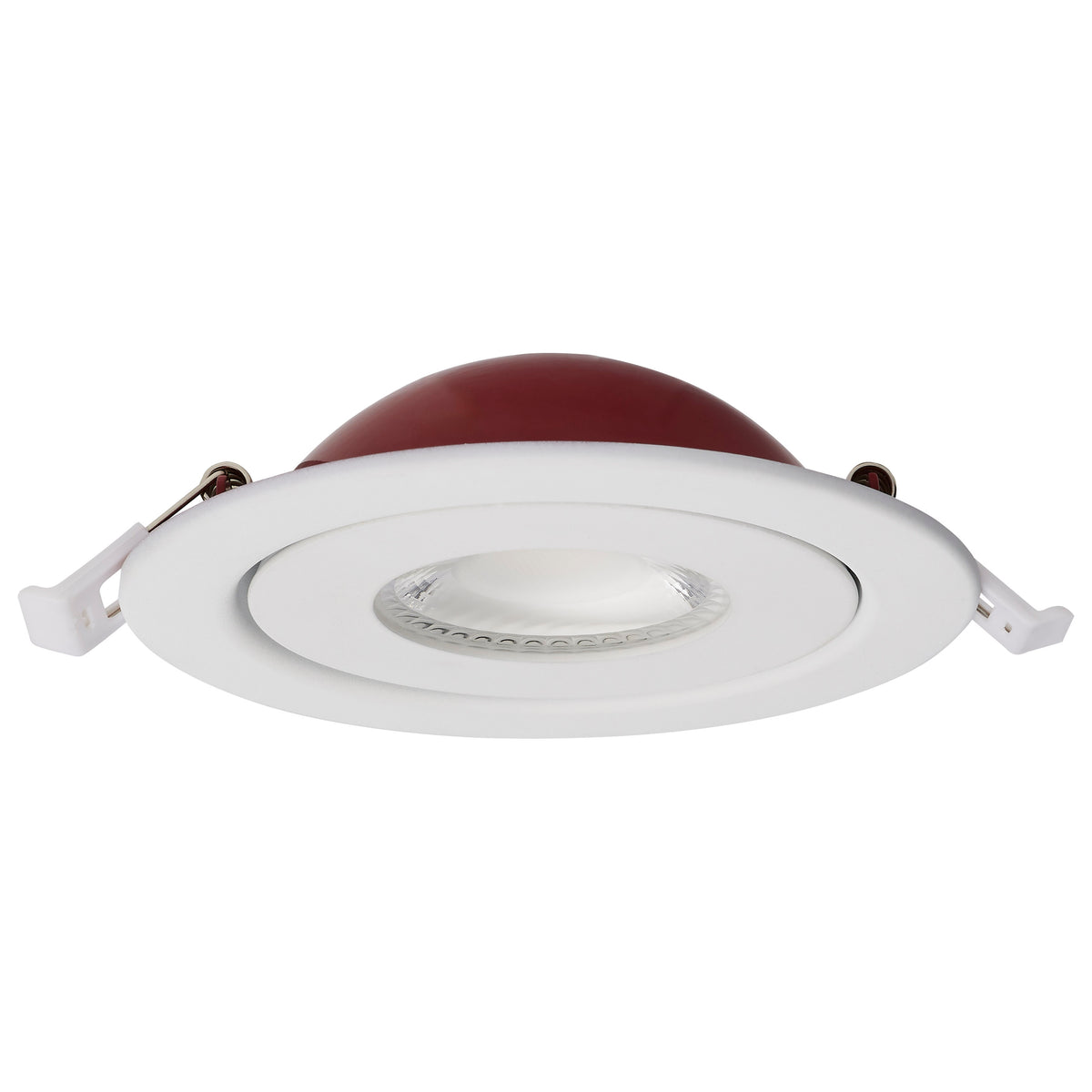 9 Watt LED - Fire Rated - 4 Inch Direct Wire Directional Downlight - Round Shape - White Finish - CCT Selectable - Dimmable - 120 Volts
