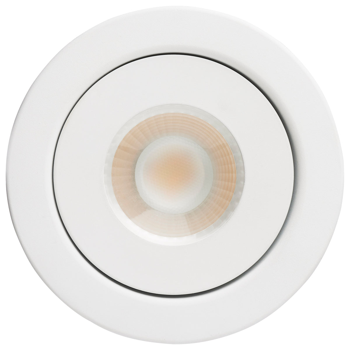 9 Watt LED - Fire Rated - 4 Inch Direct Wire Directional Downlight - Round Shape - White Finish - CCT Selectable - Dimmable - 120 Volts