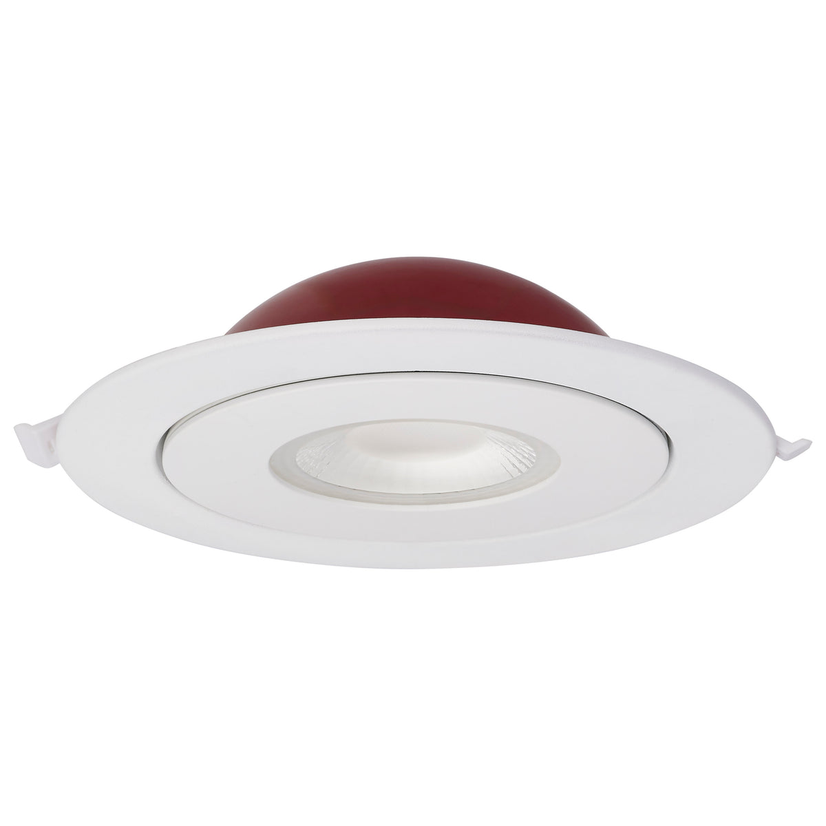 15 Watt LED - Fire Rated - 6 Inch Direct Wire Directional Downlight - Round Shape - White Finish - CCT Selectable - Dimmable - 120 Volts