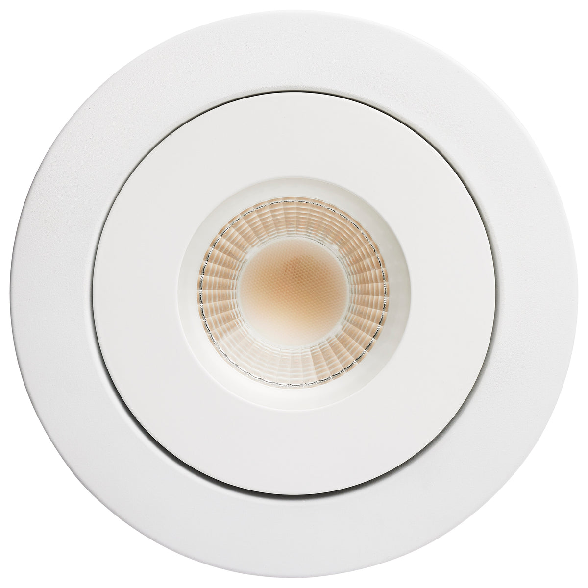 15 Watt LED - Fire Rated - 6 Inch Direct Wire Directional Downlight - Round Shape - White Finish - CCT Selectable - Dimmable - 120 Volts