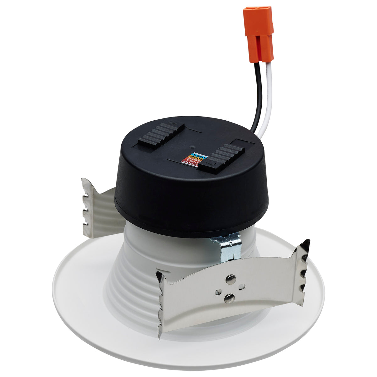Field Selectable LED Downlight Retrofit - Deep Baffle - 5.8/7/9.5 Watts - 27K/30K/35K/40K/50K CCT - 4 Inch - Round Shape - White Finish - 120 Volts