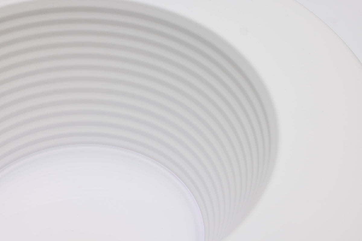 Field Selectable LED Downlight Retrofit - Deep Baffle - 8/10.5/13.5 Watts - 27K/30K/35K/40K/50K CCT - 5-6 Inch - Round Shape - White Finish - 120 Volts