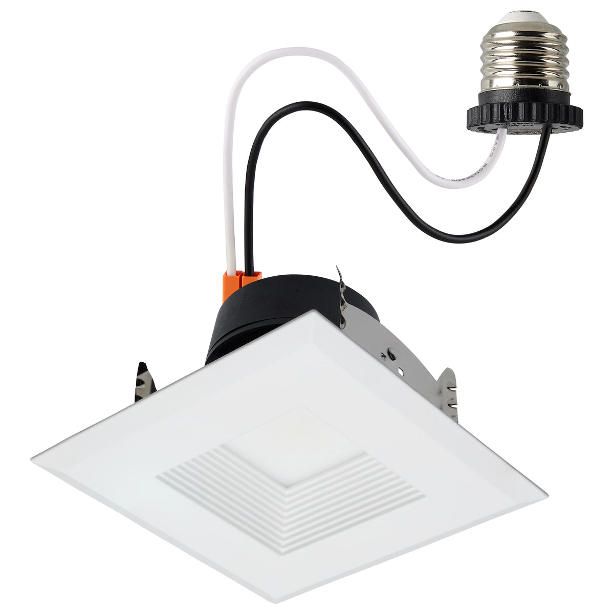 Field Selectable LED Downlight Retrofit - Deep Baffle - 5.8/7/9.5 Watts - 27K/30K/35K/40K/50K - 4 Inch - Square Shape - White