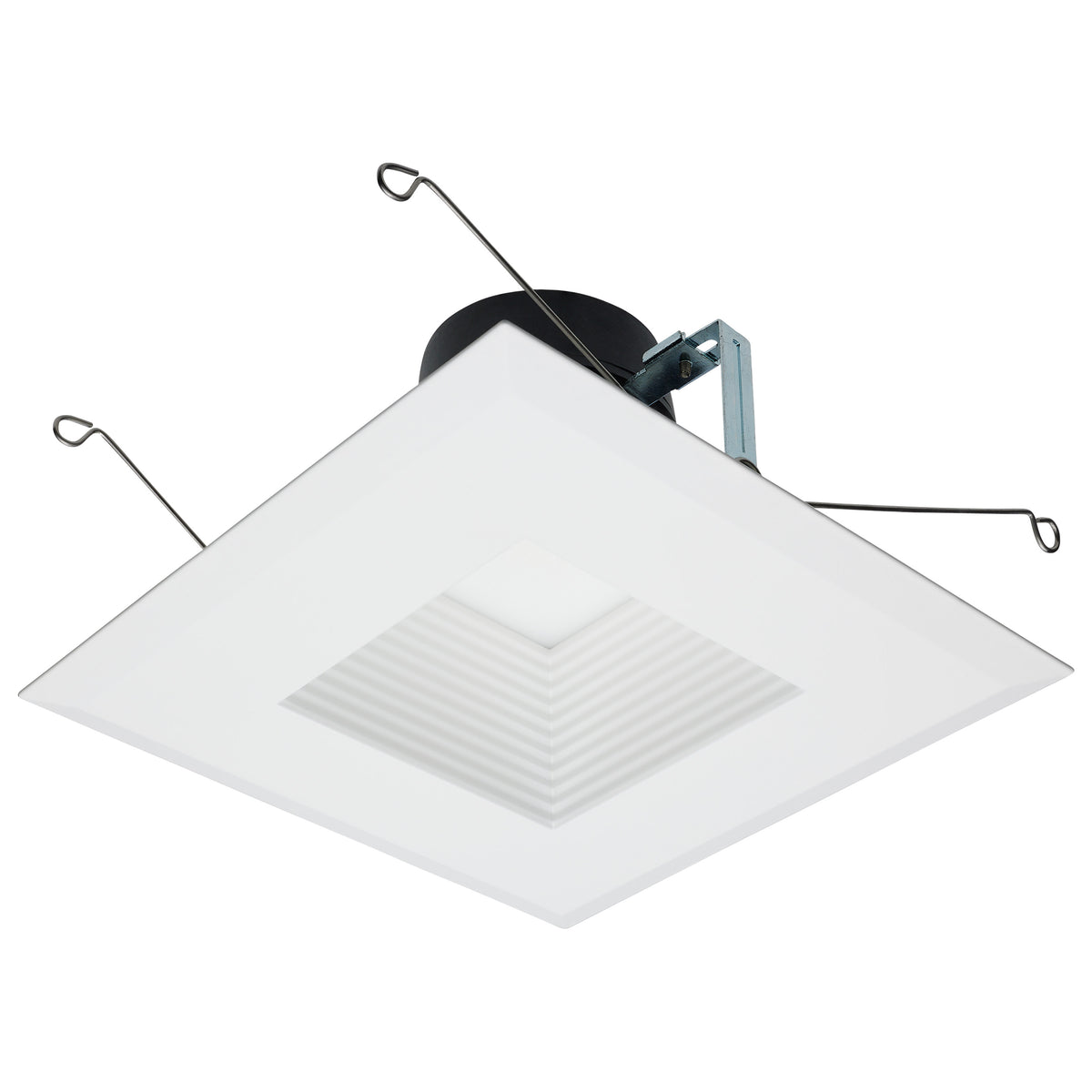 Field Selectable LED Downlight Retrofit - Deep Baffle - 8/10.5/13.5 Watts - 27K/30K/35K/40K/50K CCT - 5-6 Inch - Square Shape - White Finish - 120 Volts