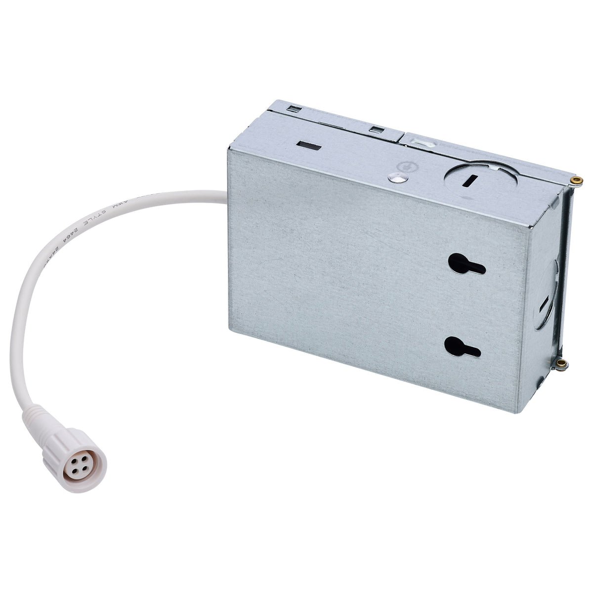 12 Watt LED Direct Wire Downlight with Night Light - 6 Inch - Remote Driver - CCT Selectable - Dimmable - Square - White Finish