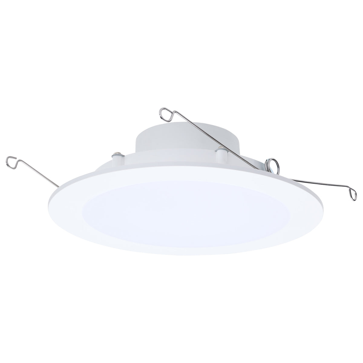 9.5 Watt - 6 Inch LED Downlight Retrofit - 27K/30K/35K/40K/50K CCT Selectable - Flat Wafer - Round - Matte White Finish
