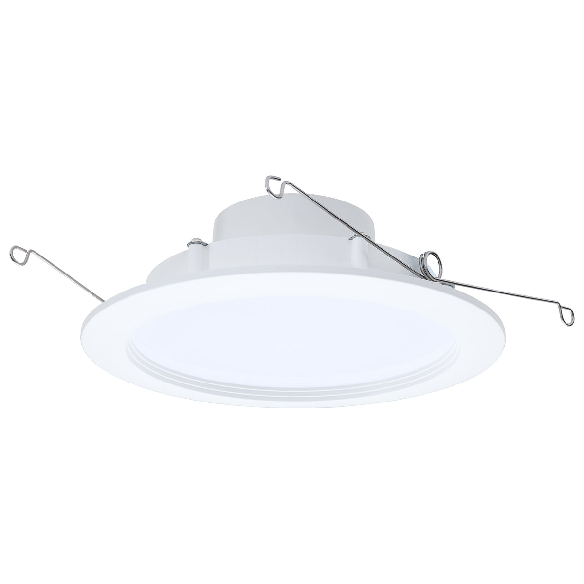 9.5 Watt - 6 Inch LED Downlight Retrofit - 27K/30K/35K/40K/50K CCT Selectable - Regressed Wafer - Round - Matte White Finish