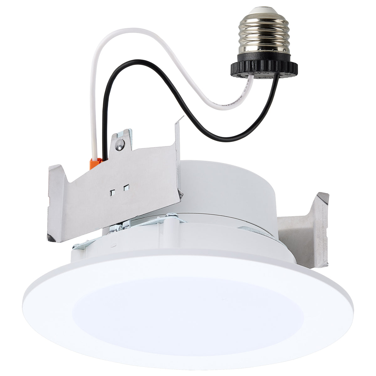 6.5/8/9.3 Watt LED Downlight Retrofit - 27K/30K/35K/40K/50K - 4 Inch - Flat Wafer - Round - Matte White Finish bulb or