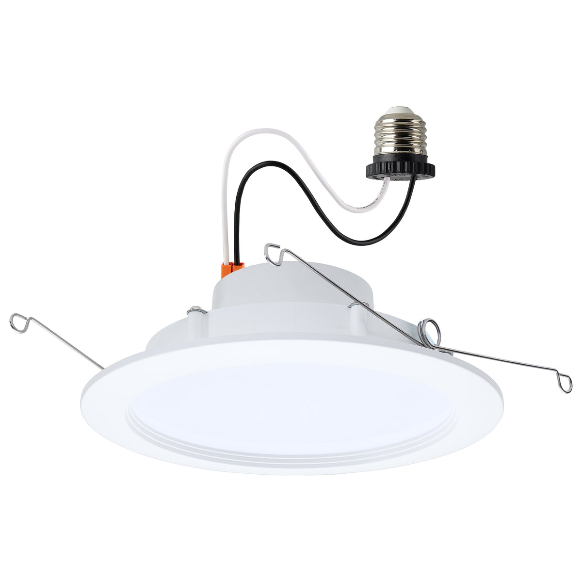 9/11/13 Watt LED Downlight Retrofit - 27K/30K/35K/40K/50K - 6 Inch - Regressed Wafer - Round - Matte White Finish bulb or