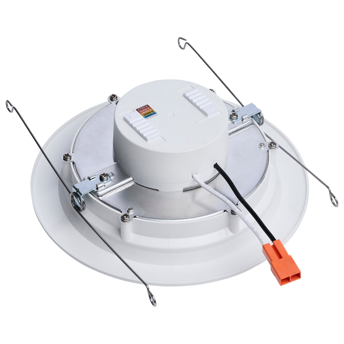 9/11/13 Watt LED Downlight Retrofit - 27K/30K/35K/40K/50K CCT - 6 Inch - Regressed Wafer - Round - Matte White Finish