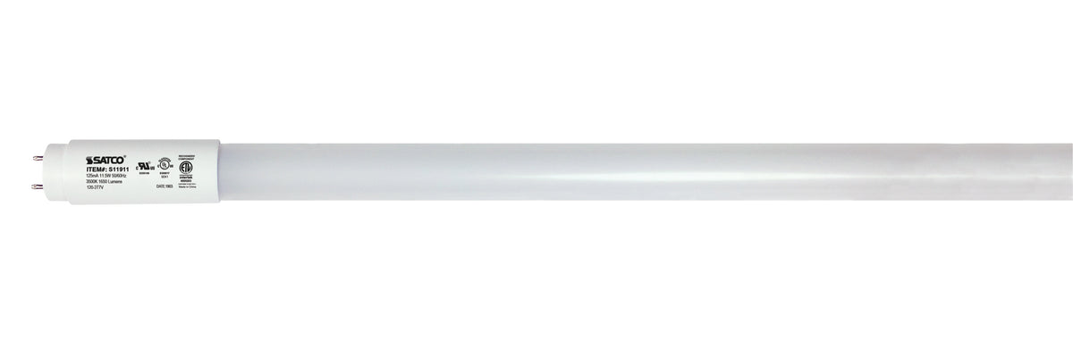 11.5 Watt T8 LED - 3500K - Medium Bi Pin base - 50000 Average rated hours - 120-277 Volt - Type B - Ballast Bypass - Single