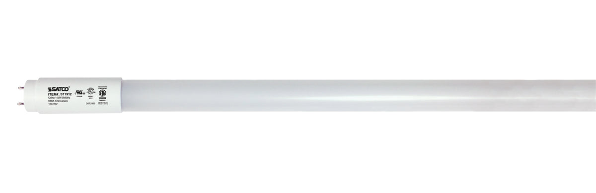 11.5 Watt T8 LED - 4000K - Medium Bi Pin base - 50000 Average rated hours - 120-277 Volt - Type B - Ballast Bypass - Single