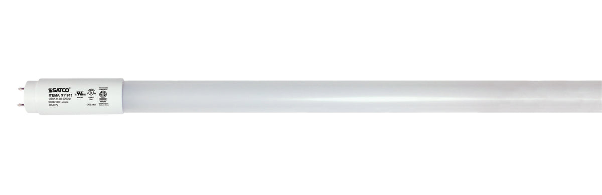 11.5 Watt T8 LED - 5000K - Medium Bi Pin base - 50000 Average rated hours - 120-277 Volt - Type B - Ballast Bypass - Single