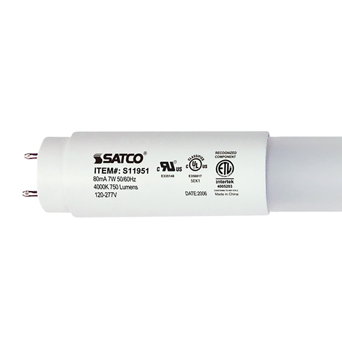 7 Watt - 18 Inch - T8 Linear LED - Medium Bi-Pin G13Base - 4000K - 50000 Average Rated Hours - 750 Lumens - Type B Ballast Bypass