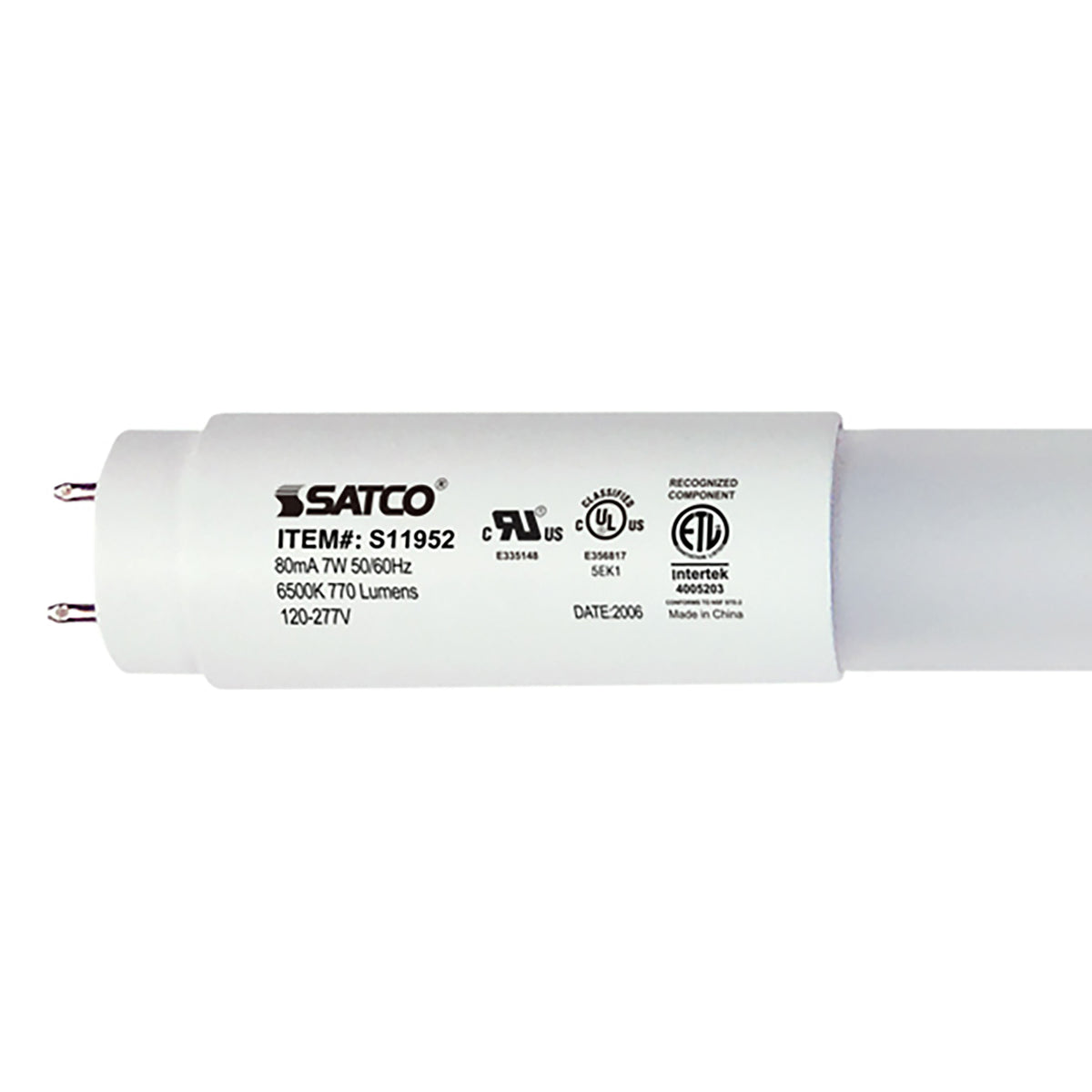 7 Watt - 18 Inch - T8 Linear LED - Medium Bi-Pin G13Base - 6500K - 50000 Average Rated Hours - 770 Lumens - Type B Ballast Bypass