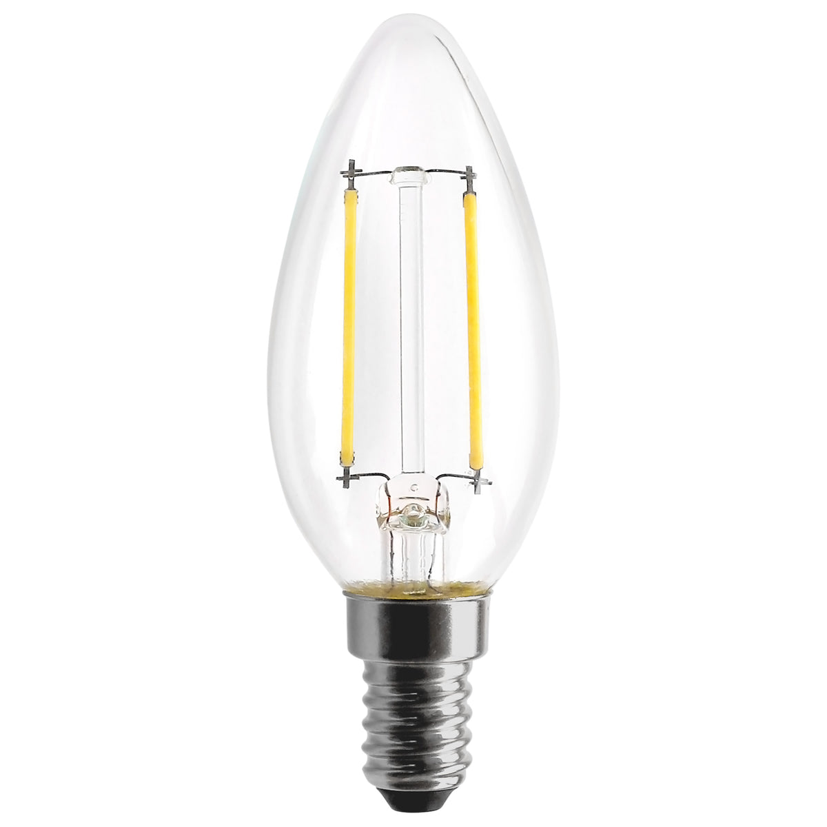 4.5 Watt - B11 LED Filament - Clear - 350 Lumens - 4000K - European base - 120 Volt for commercial spaces and hospitality