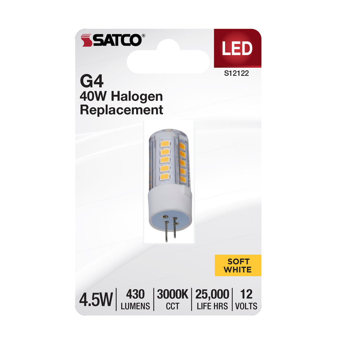 4.5 Watt Mini LED - G4 Base - 3000K - Clear Finish - 12 Volt
