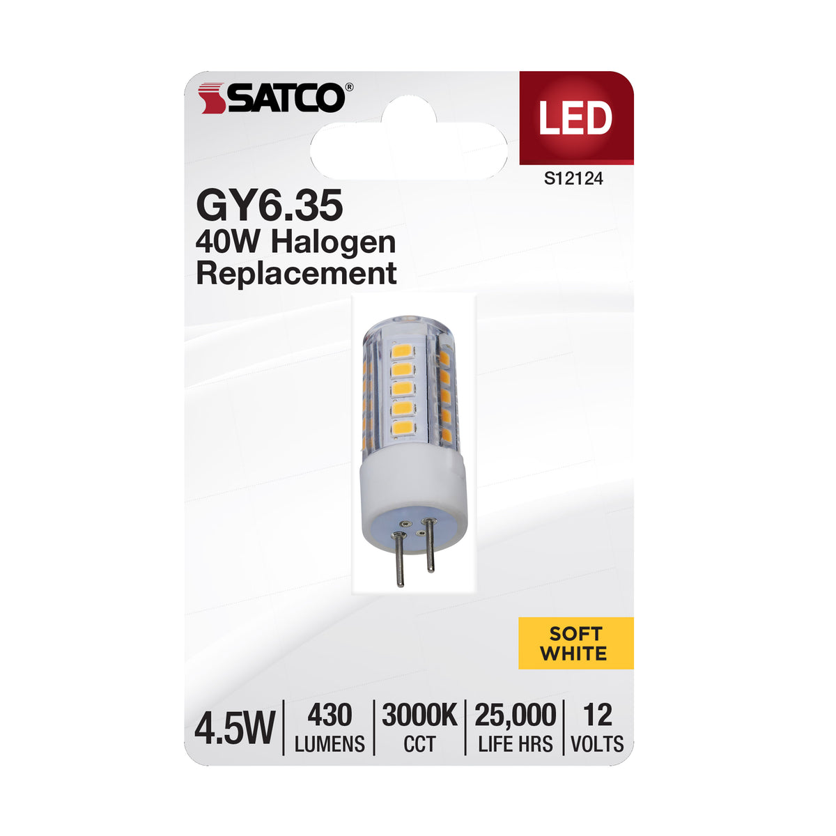 4.5 Watt Mini LED - GY6.35 Base - 3000K - Clear Finish - 12 Volt