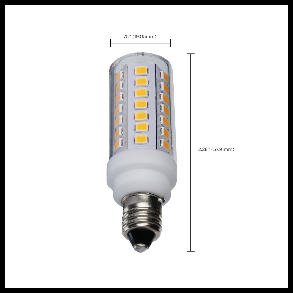 5 Watt Mini LED - Miniature Candelabra Base - 3000K - Clear Finish - 120 Volt