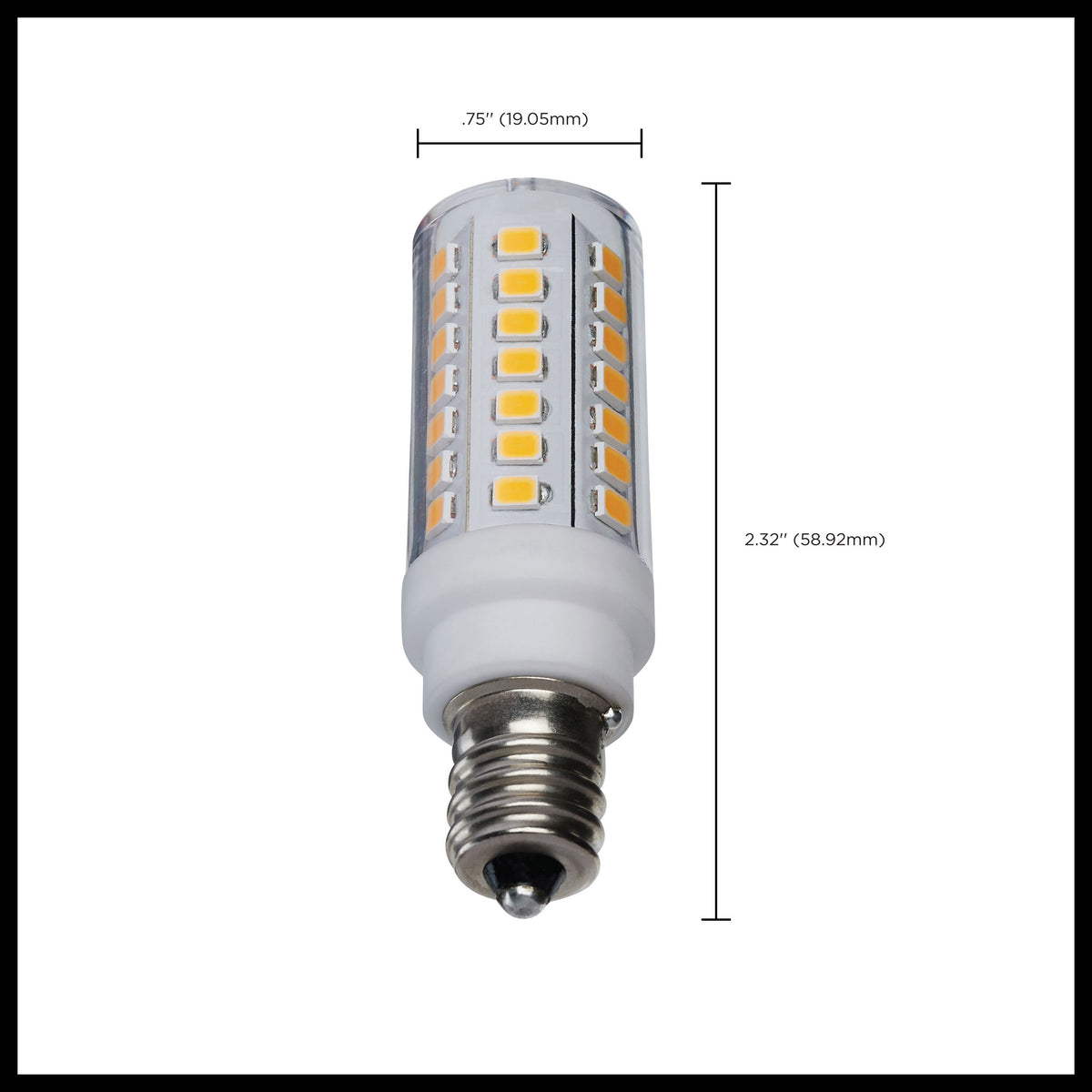 5 Watt Mini LED - Candelabra Base - 3000K - Clear Finish - 120 Volt