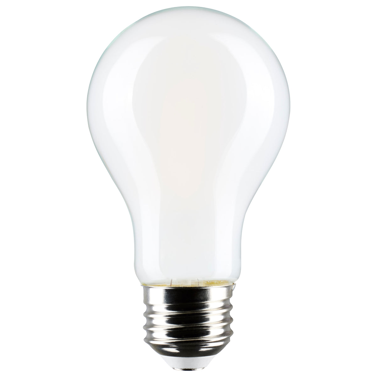 8 Watt LED A19 - 3000K-2000K Warm Dimming - Medium Base - Frost Finish bulb or fixture view